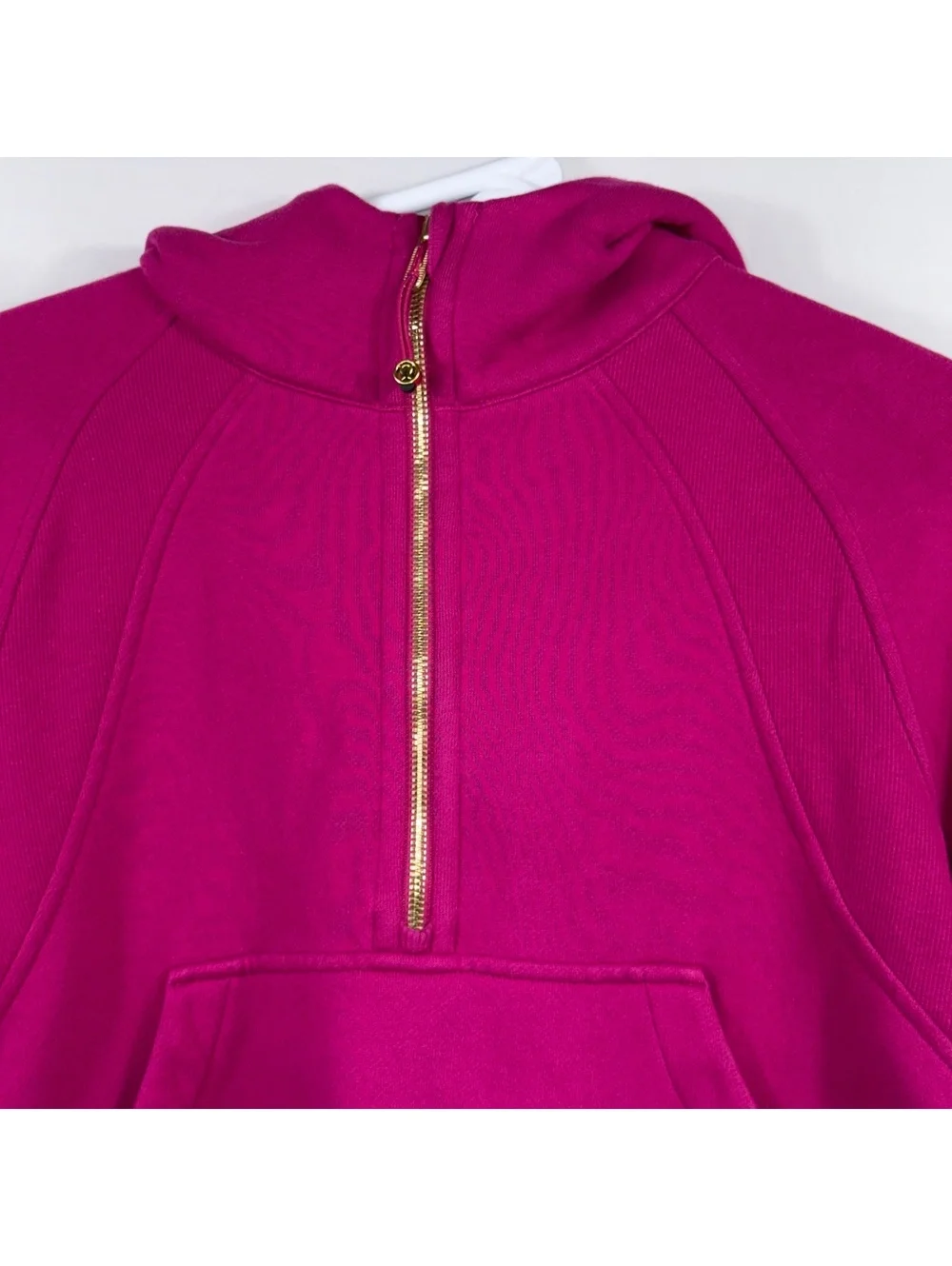 Lululemon Women’s XS/S Pink Half Zip Cropped Scuba Hoodie Gold Zip